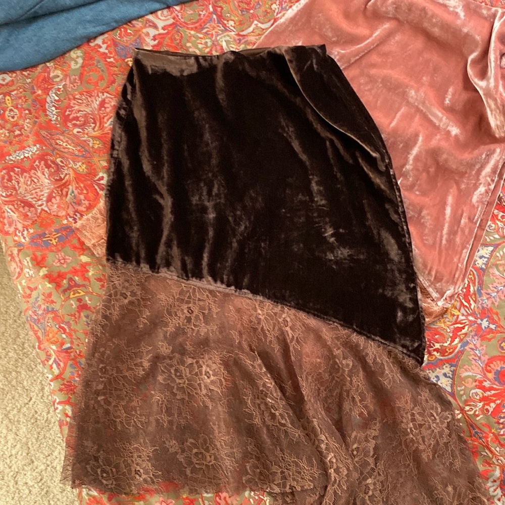 Free People brown Lacey asymmetrical size 4 skirt